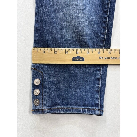 Chicos So Slimming Girlfriend Crop Jeans Sz 6P/0.5P Slim Leg Denim 3 Button Hem - Picture 10 of 10